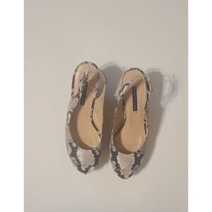 Stuart Weitzman Jean Snake Embossed Slingback Sandal Wedge Platform Peep Toe Sz8